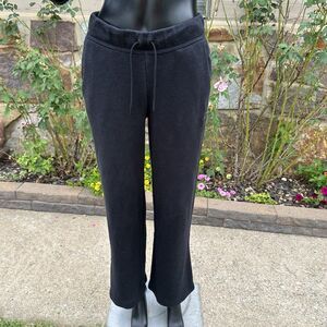 Nike Sweatpants‎ Womens Small Black Drawstring Fleece Pockets Wide Leg